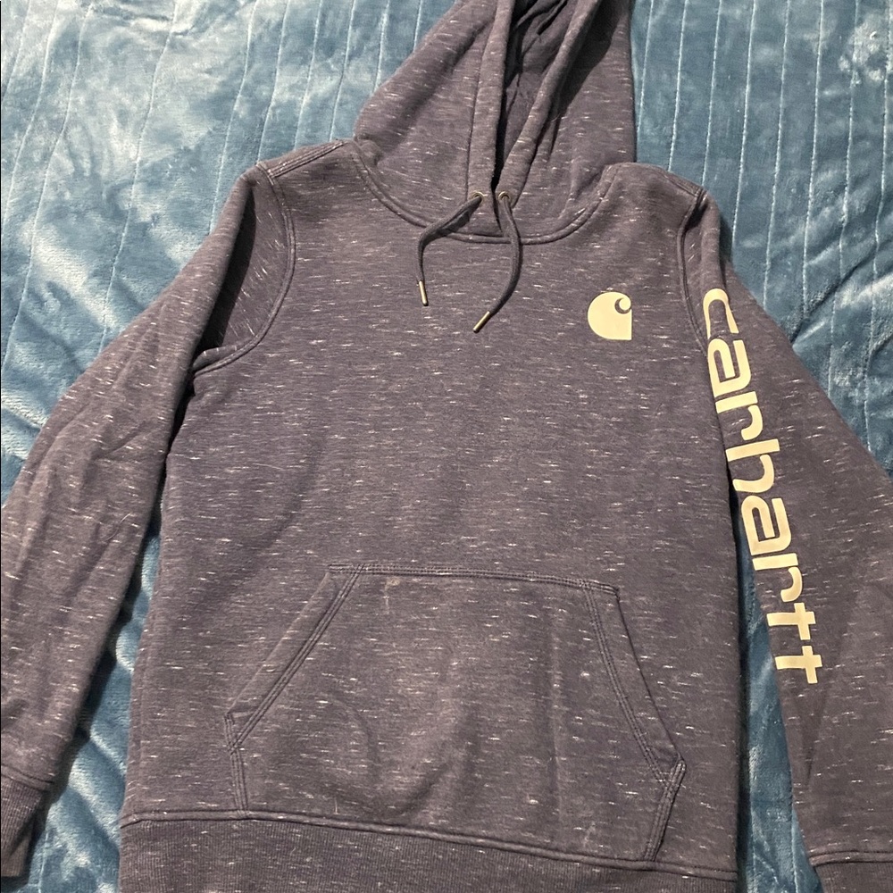 Carhartt Heathered Blue Hoodie with Logo
